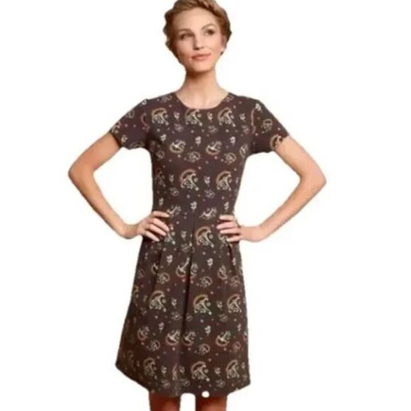 Matilda Jane Friends Forever Brown Maja Ponte Knit Dress Size L - Picture 1 of 16
